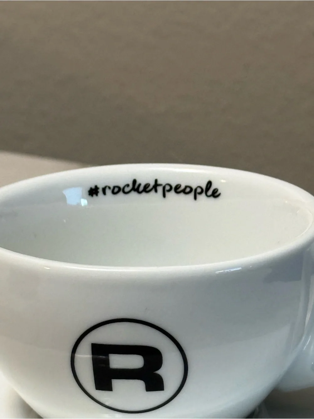Rocket White Ceramic Espresso Cup & Saucer Set 90ml R Logo #rocketpeople